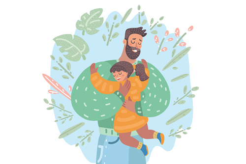 وکتور eps دختر در آغوش پدر ویژه روز پدر لایه باز